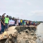 কমলনগরে মেঘনার তীর রক্ষাবাঁধ দ্রুত বাস্তবায়নের দাবিতে মানববন্ধন
