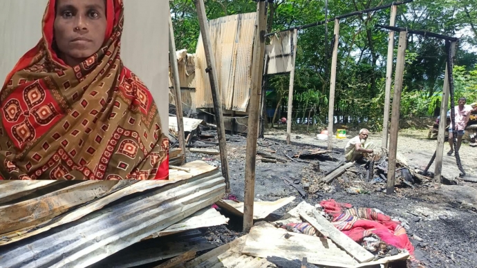 কমলনগরে পুড়ে ছাই একটি জেলে পরিবারে স্বপ্ন